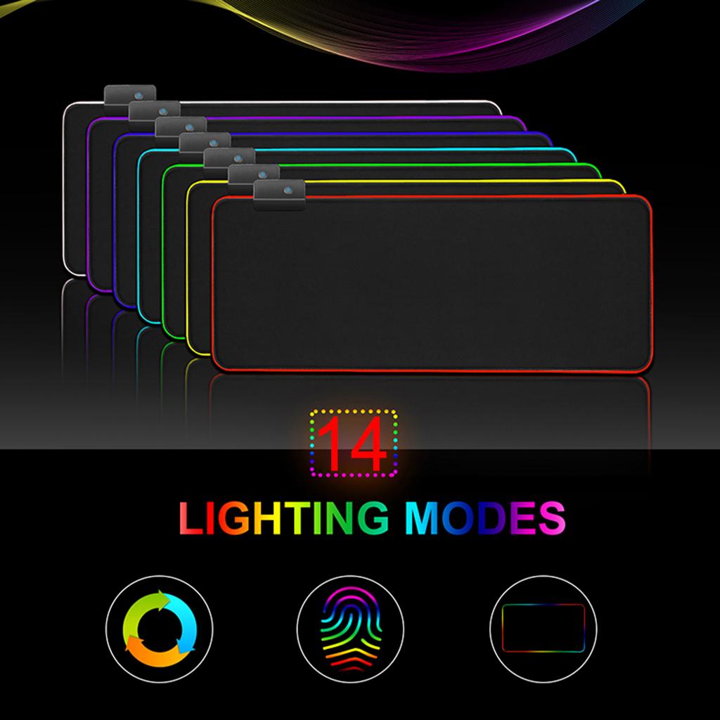 Glowing Extended RGB Gaming Mouse Pad 14 Lighting  Large 900x400x4mm