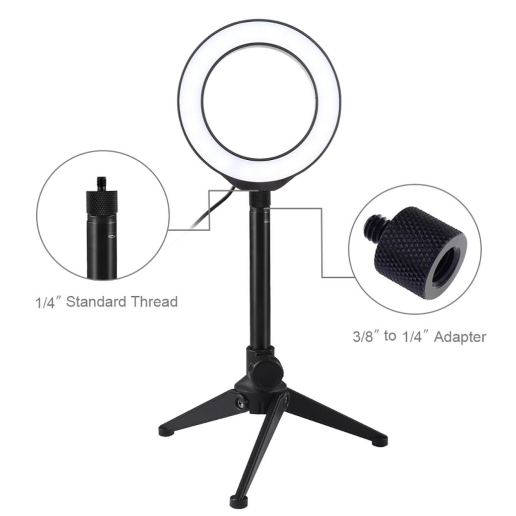 LED Ring Light 4.7" Dimmable Selfie Tripod Makeup Video Lamp