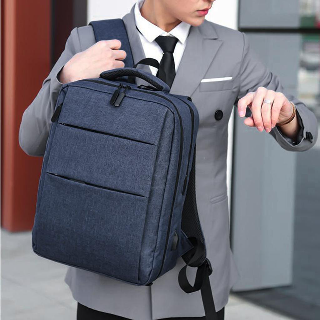 Laptop Backpack Business Travel Computer Bag w/ USB Charging Port  Blue