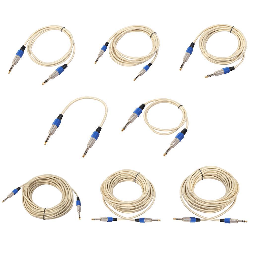 6.35mm Male to Male Stereo Audio Aux Cable 30cm