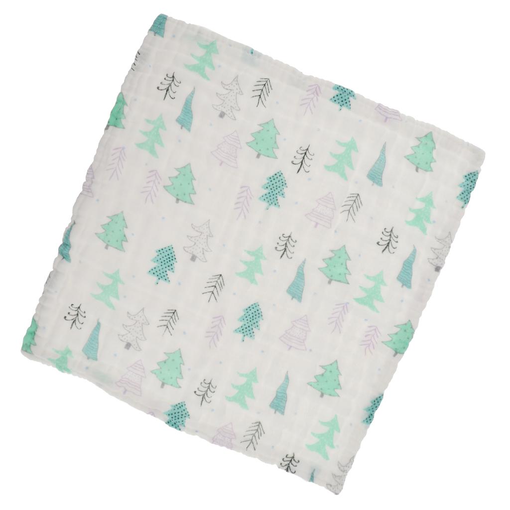  Six Layer Printed Square Cotton Towel Baby Saliva Towel  Christmas tree