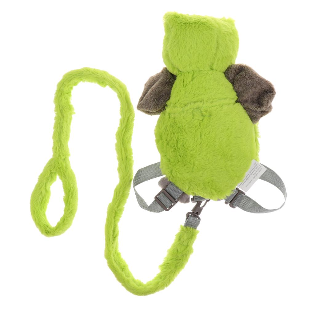 stuffed animal on a leash