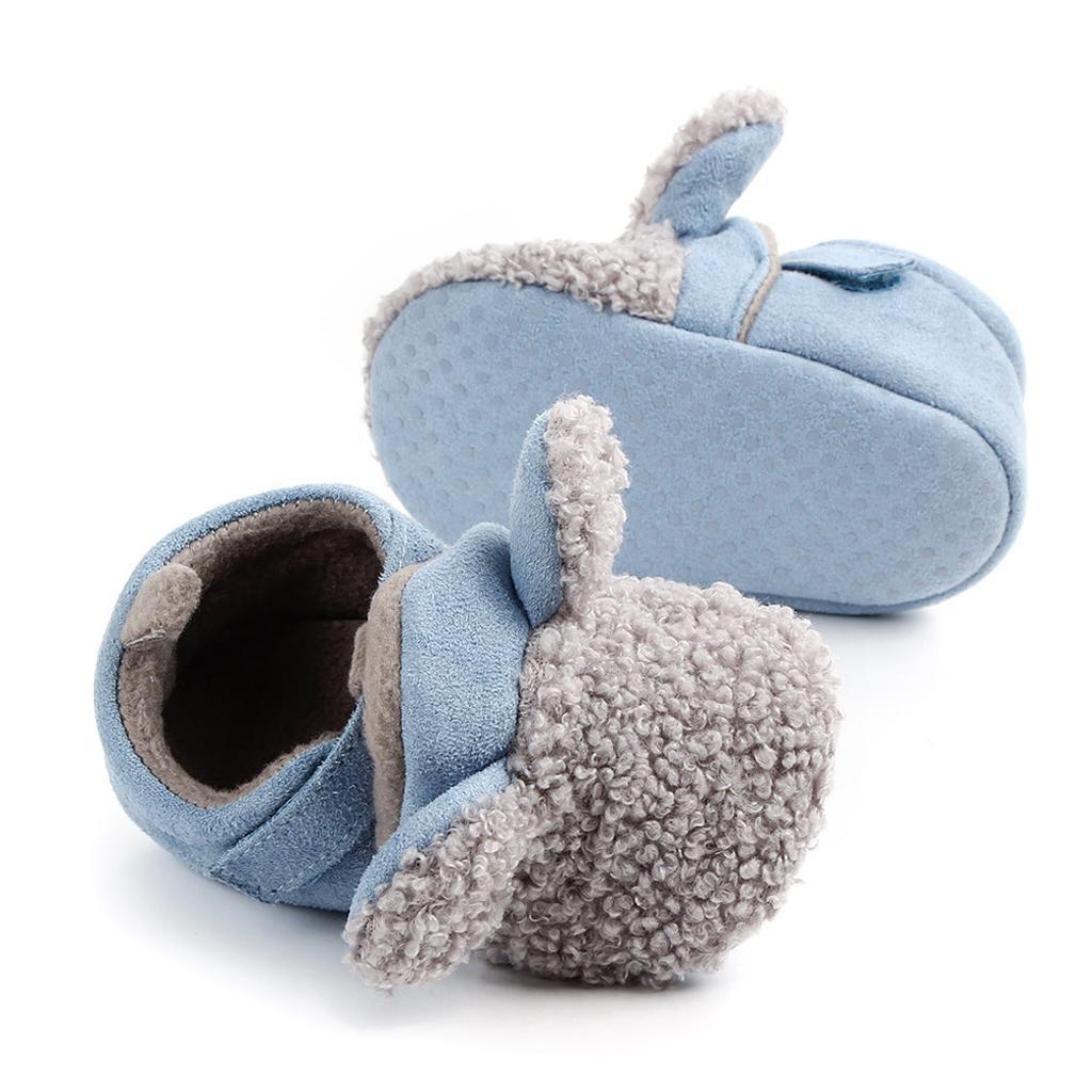 Baby Soft Sole Shoes Sneakers Winter Warm Boots Trainer 9-15Months Grey