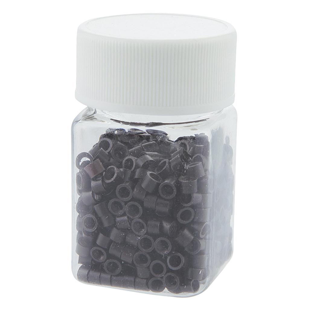 3x400pcs Hair Extensions Wigs Micro Ring Link Tubes Black