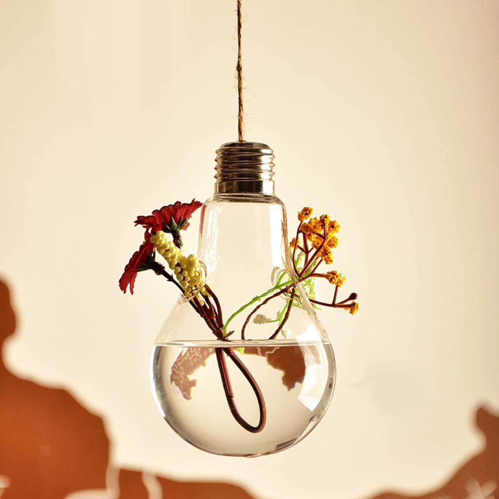 Download Cute Clear Glass Hanging Vase Bottles Garden Plant Flower Pot Wedding Wall Decor | eBay