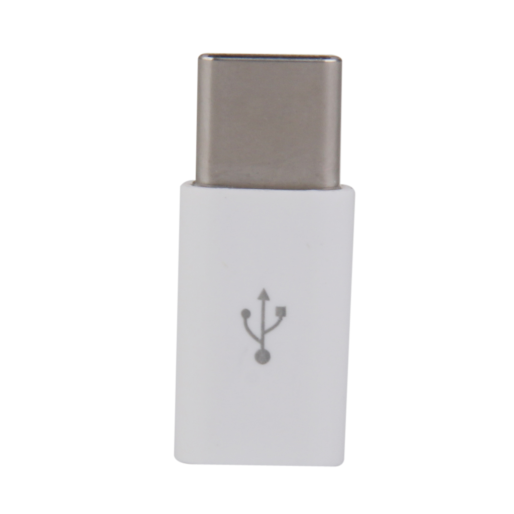 White USB 3.1 Type C Male to Micro USB Data Adapter Converter