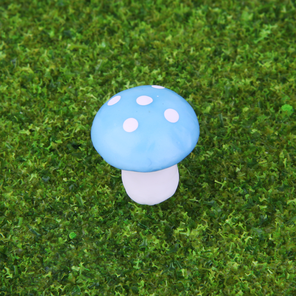 100pcs Miniature Dollhouse Fairy Garden Landscape Foam Mushroom - Blue