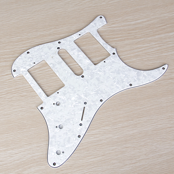 3-Ply 11 Holes DSD Pickguard Scratch Plate for China Strat White Pearloid