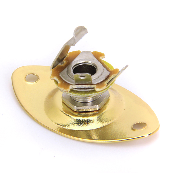 Flat Oval Output Jack Plate for Electric Guitar - Golden