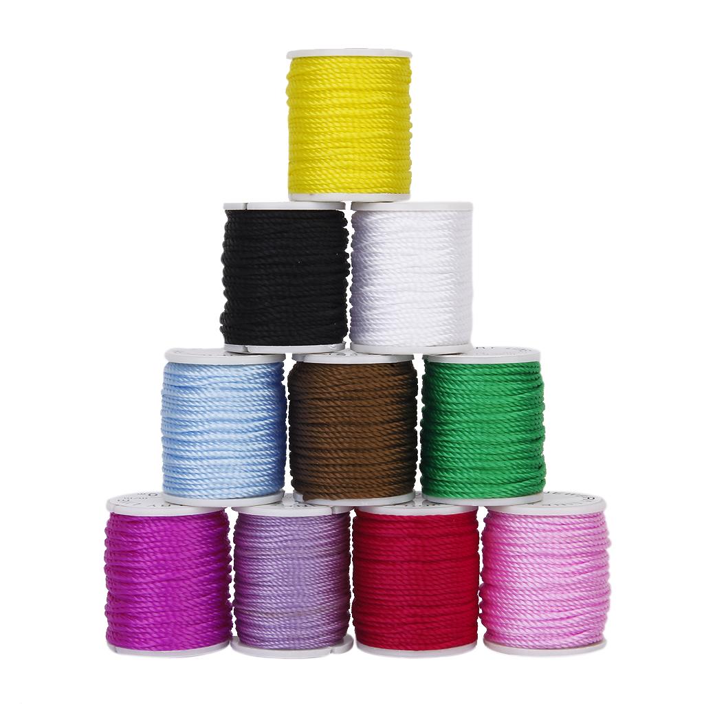 10 Rolls Mixed Color Nylon Cord Beading Thread String 1mm DIY Jewellery Making