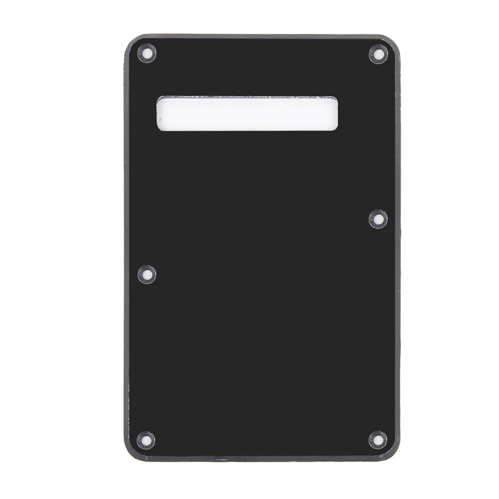 Single Ply Tremolo Cover Backplate for Electric Guitar Black   
