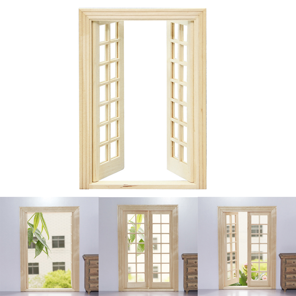 1/12 Dollhouse Miniature Exterior Wooden Door 28 Panel