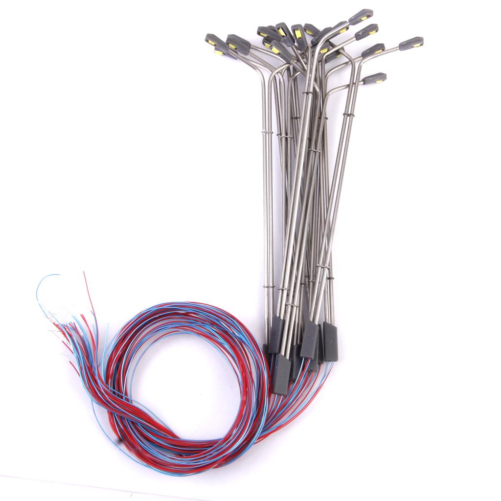 Model Street Lights LED Dual Lamppost 1:100 Scale 11cm 10pcs   