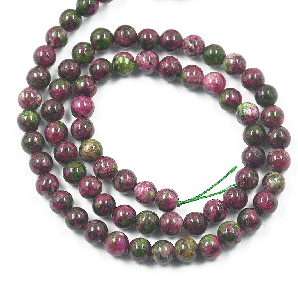 6mm Ruby Zoisite Round Gemstone Loose Beads Strand