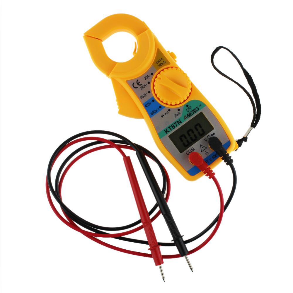 Digital LCD Clamp Multimeter Voltmeter Ammeter Ohmmeter Volt Tester Yellow
