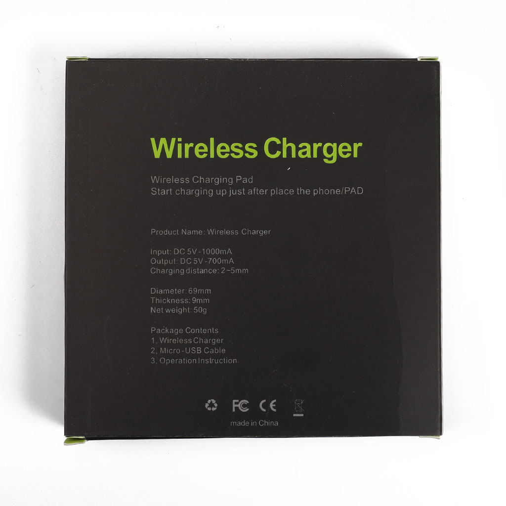 Qi Certified Wireless Charger for Cell Phone Wireless Charging Pad Black
