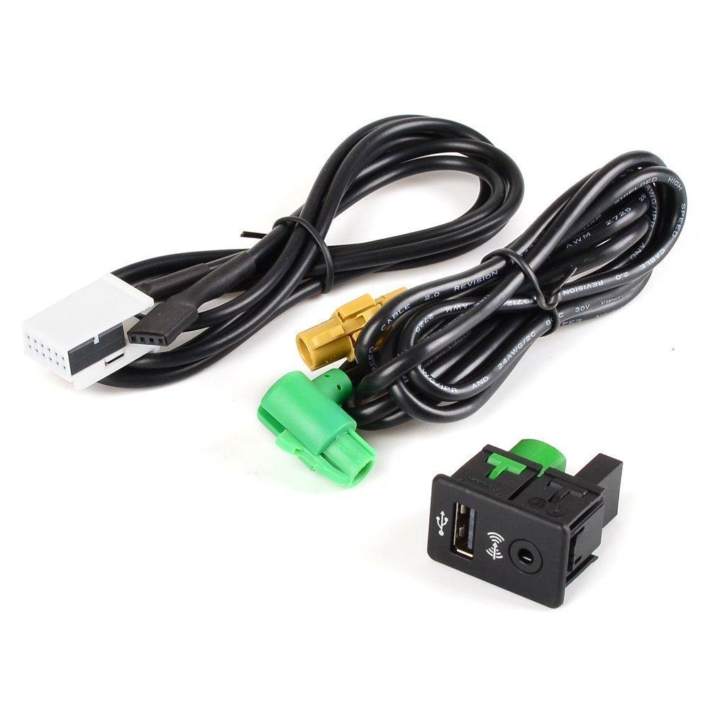 USB Aux-in Button Switch Cable for VW Passat Golf MK6 Jetta Radio