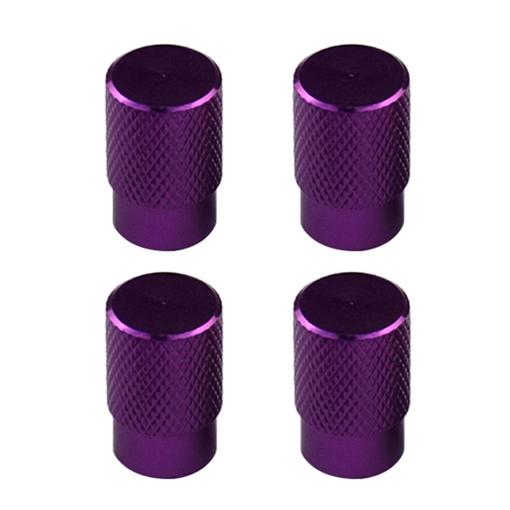 4pcs Automatic Car Bicycle Wheel Tire Valve Stems Cap Dustproof Cover Purple