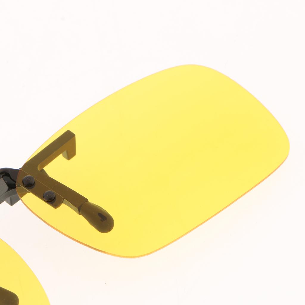 Polarized Clip On Flip Up Sunglasses Clip for Myopia Driving Yellow