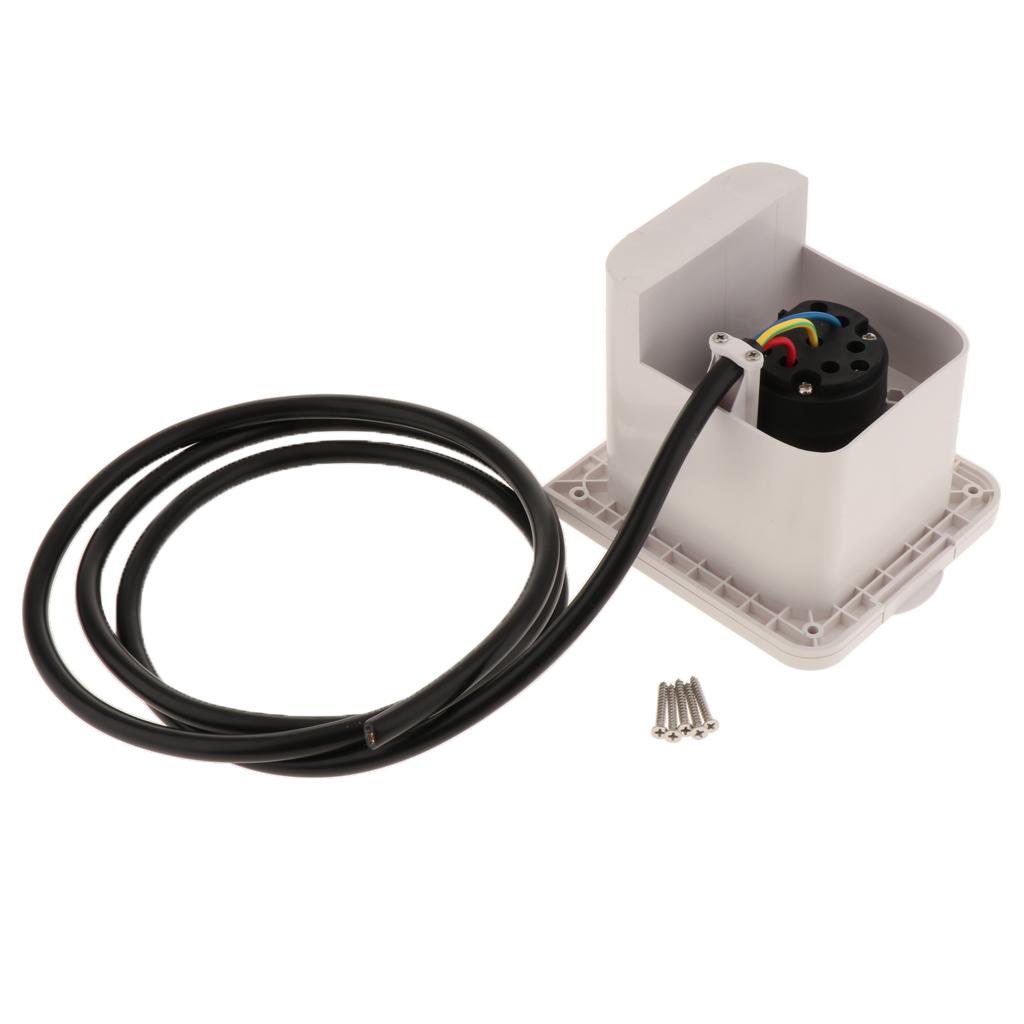 7-Way Round Plug Socket RV Trailer Charging Pile Adapater W/ Waterproof Cap