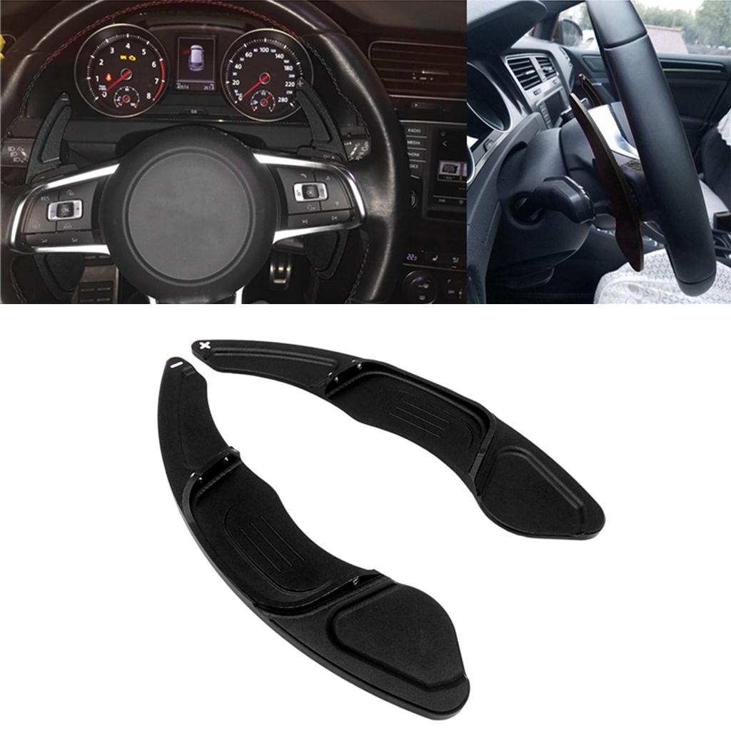 2Pcs Steering Wheel Paddle Shift for VW Golf 7 GTI Scirocco 2015 2016 Black