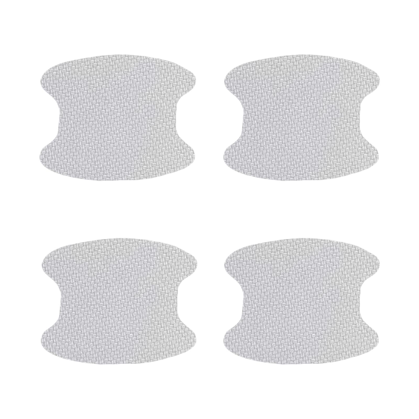 4Pcs Carbon Fiber Car Door Cup Protection Sticker Durable White