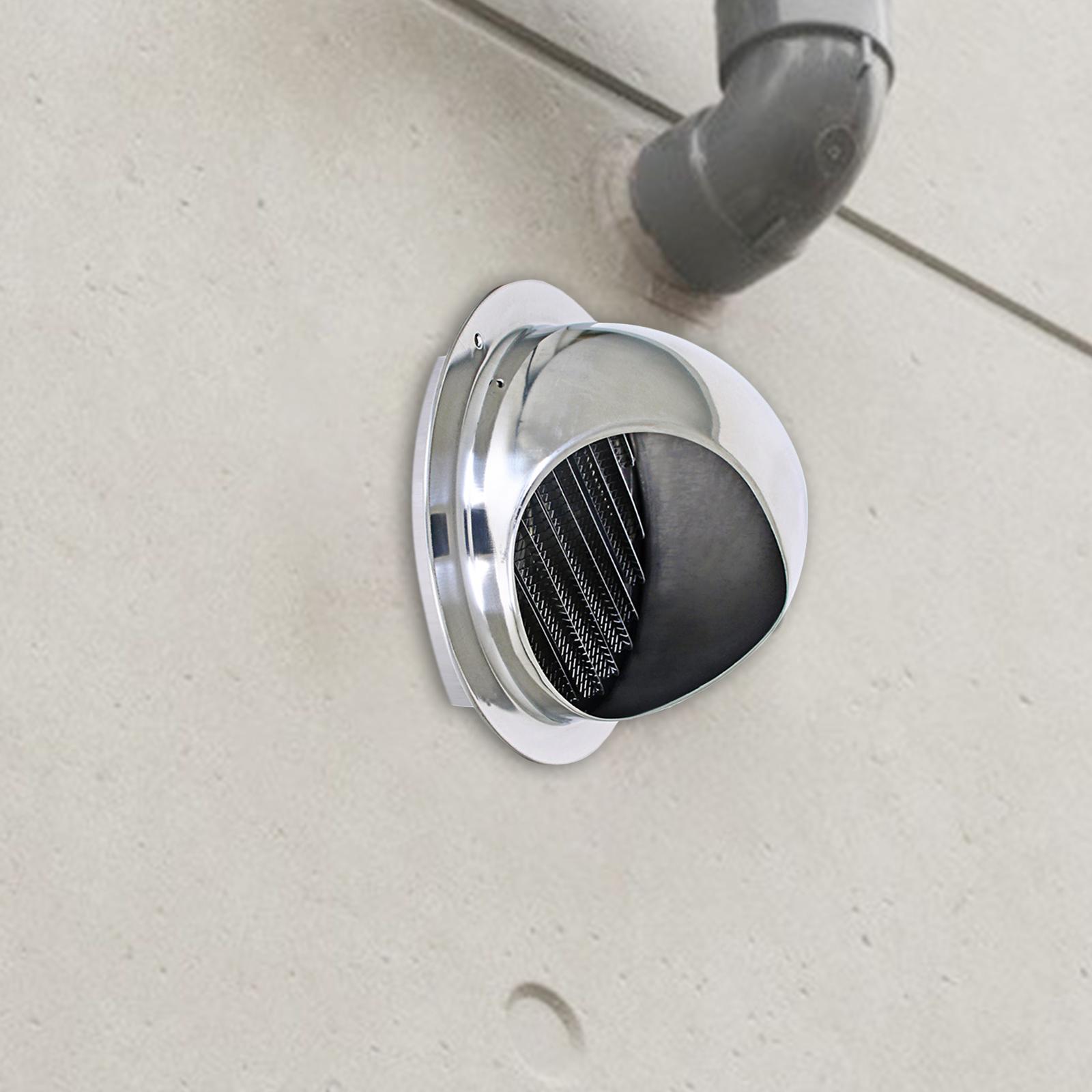 304 Stainless Steel Air Vent Outlet Caps with Built in Mesh Screen Vent Hood 100mm