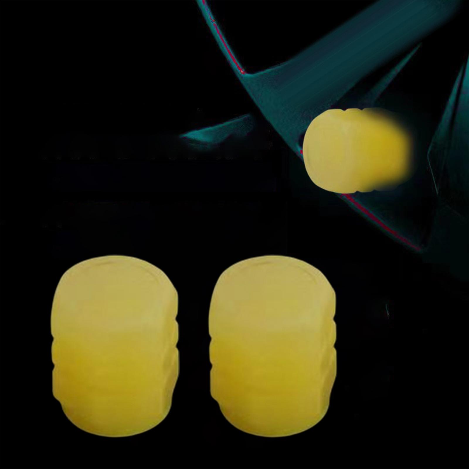 2x Car Valve Caps Covers Luminous for Universal Cars Electric Vehicle Yellow
