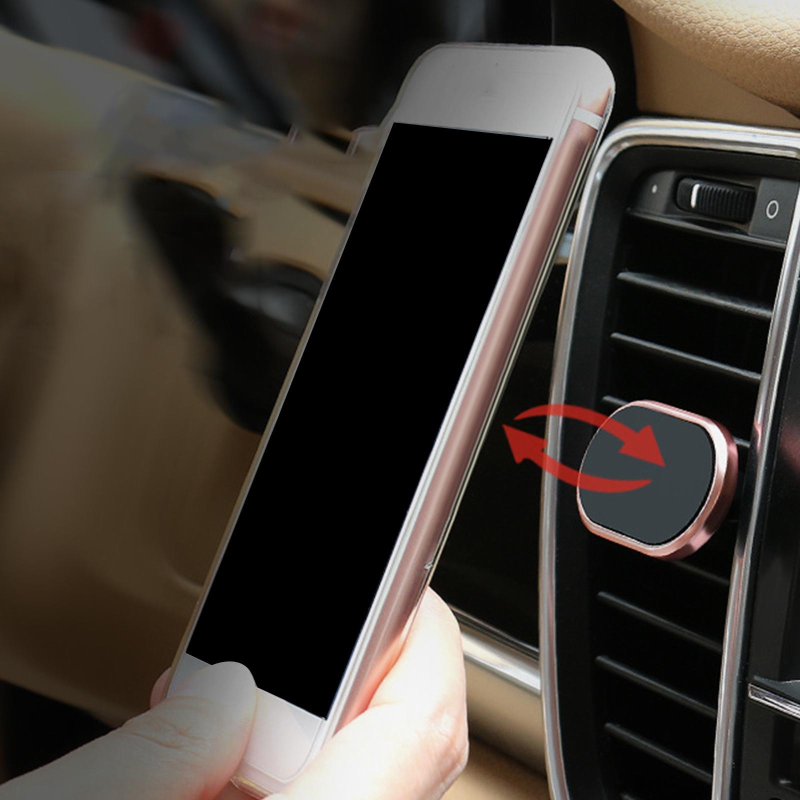 Car Phone Holder Air Vent Magnetic Bracket Navigation for All Cell Phones Black