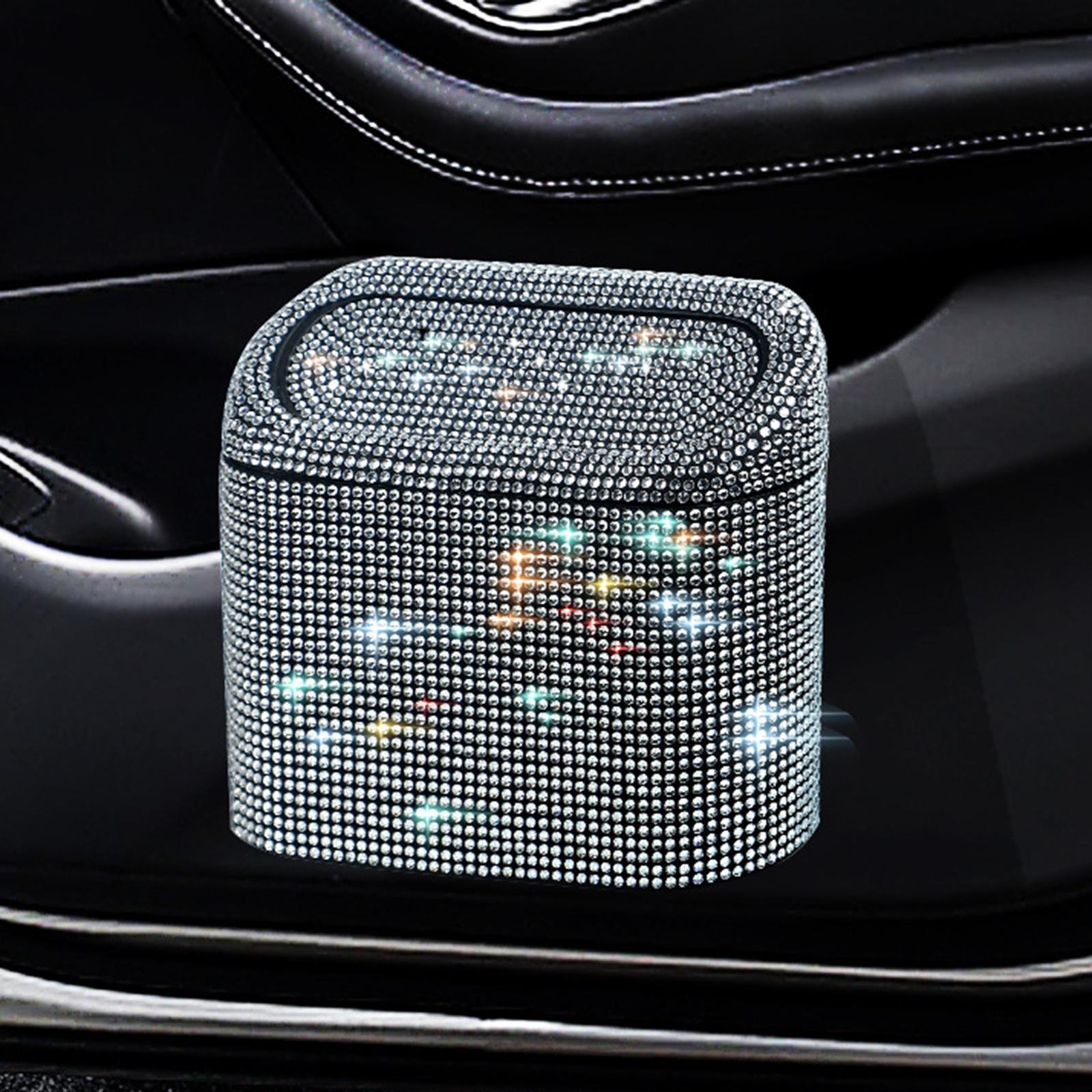 Multifuntional Bling Car Trash Can Car Organizer Hanging for Bedroom White