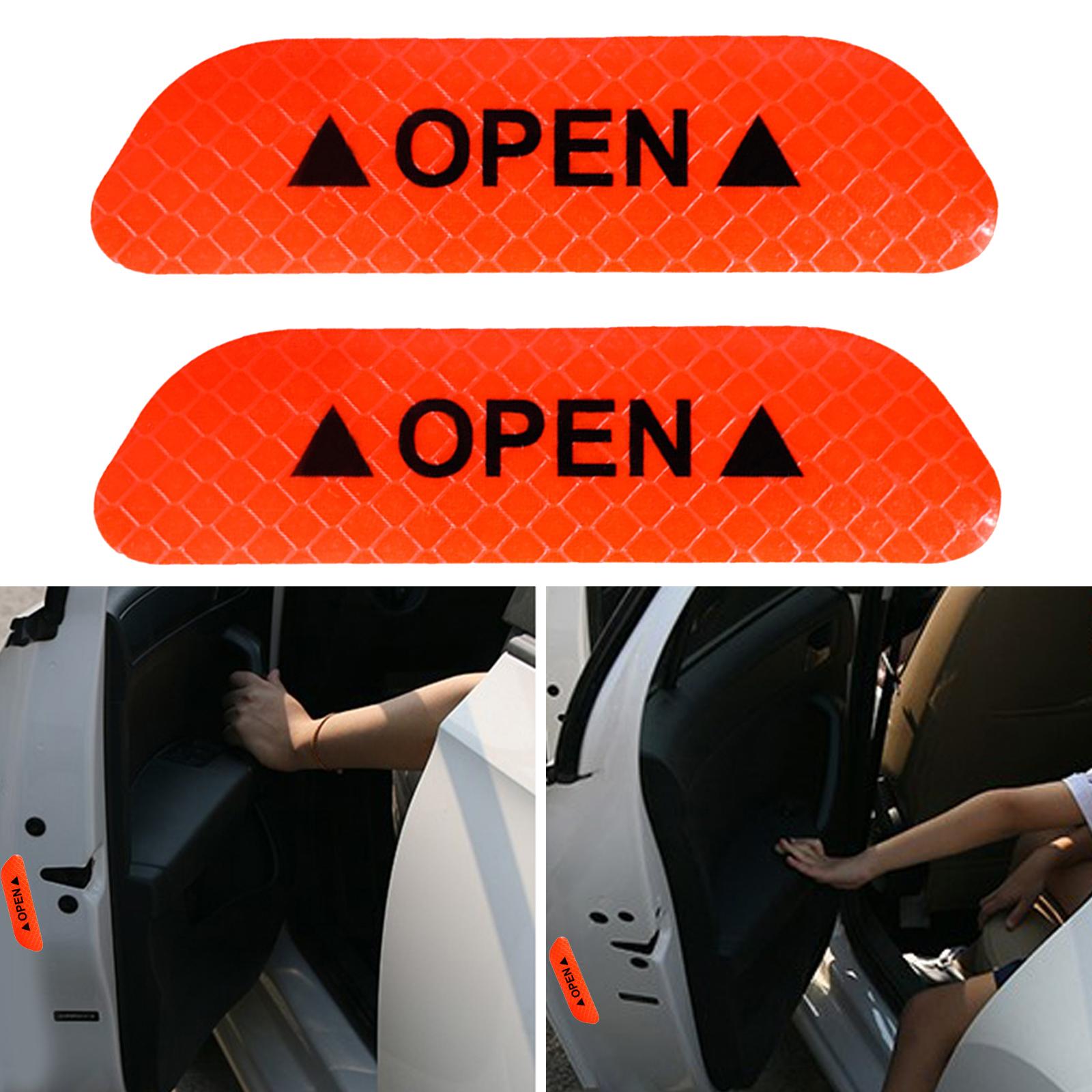 2Pieces Car Door Stickers Reflector Replacement Orange