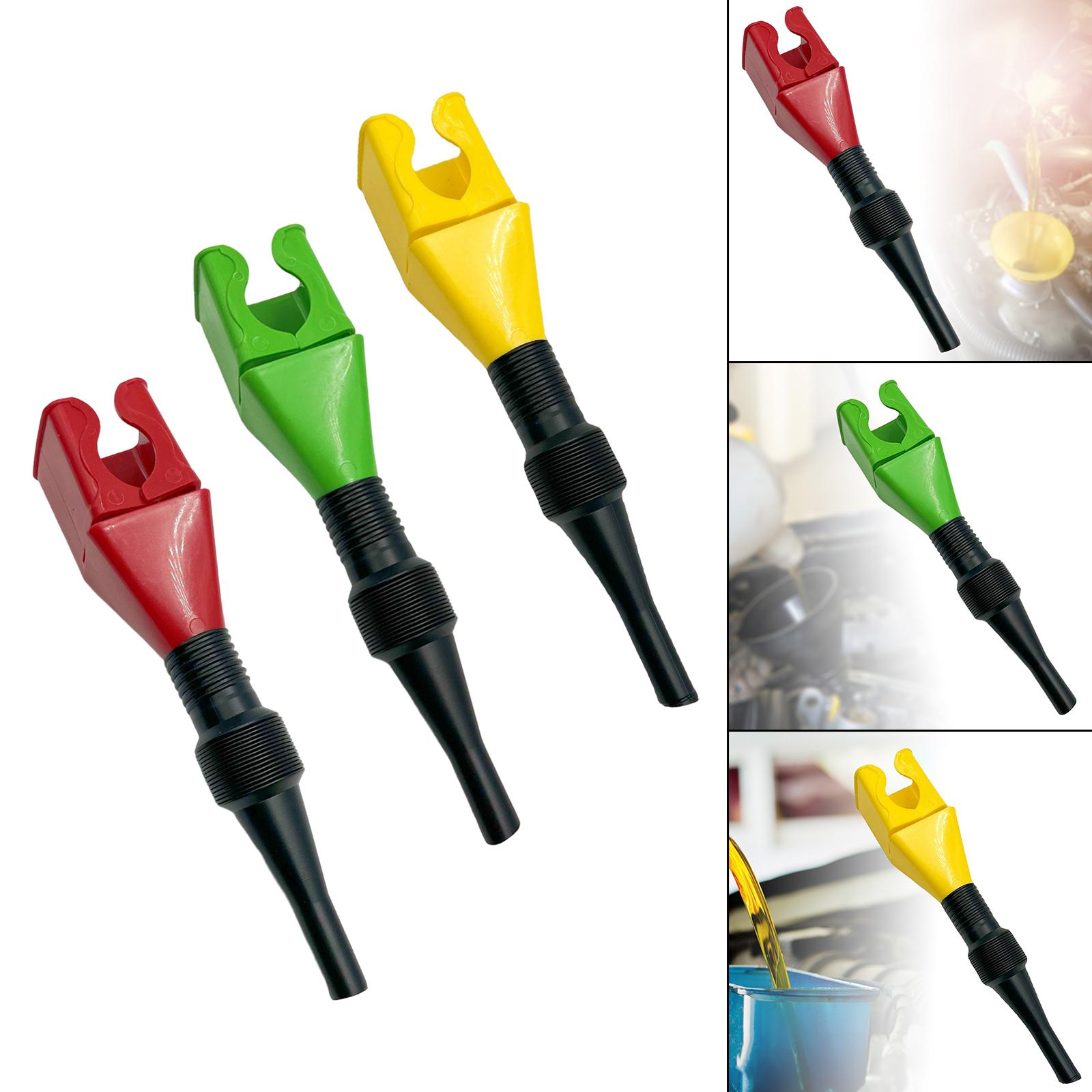 3xFlexible Fuel Funnel Gasoline Funnels Portable for Liquid Red
