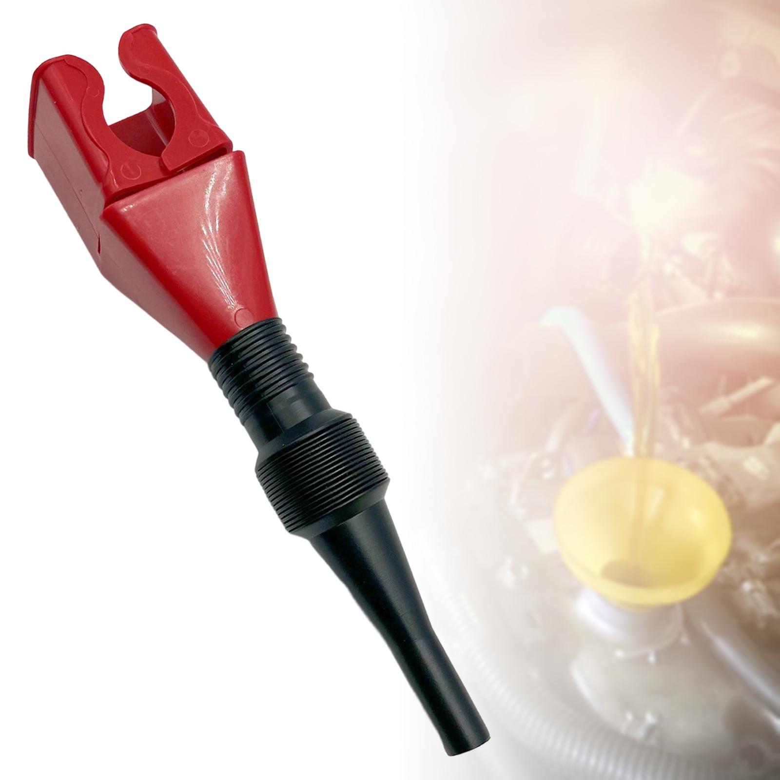 Flexible Fuel Funnel Gasoline Funnels Portable for Liquid Red