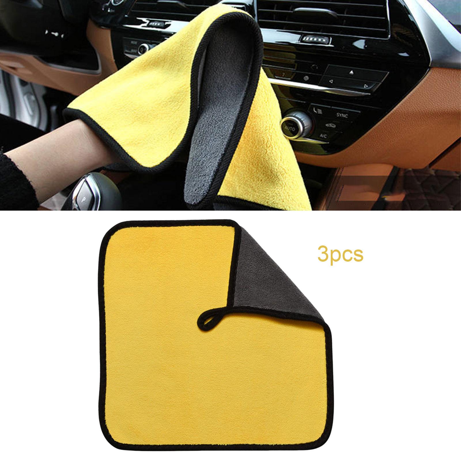 3 Pieces Car Microfiber Cleaning Towel Auto Detailing Cleaning 30cmx30cm