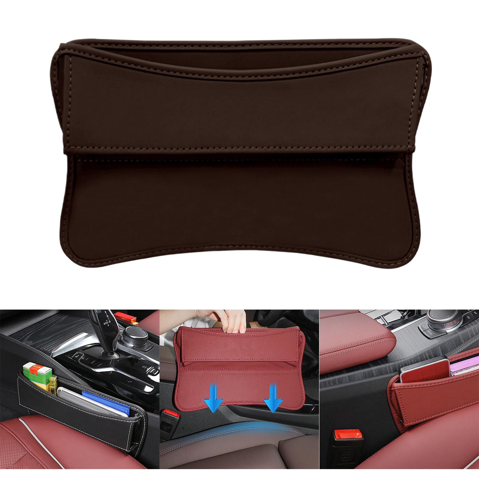 Car Seat Gap Organizer Universal Car Seat Pocket for Keys Wallet Phones Brown