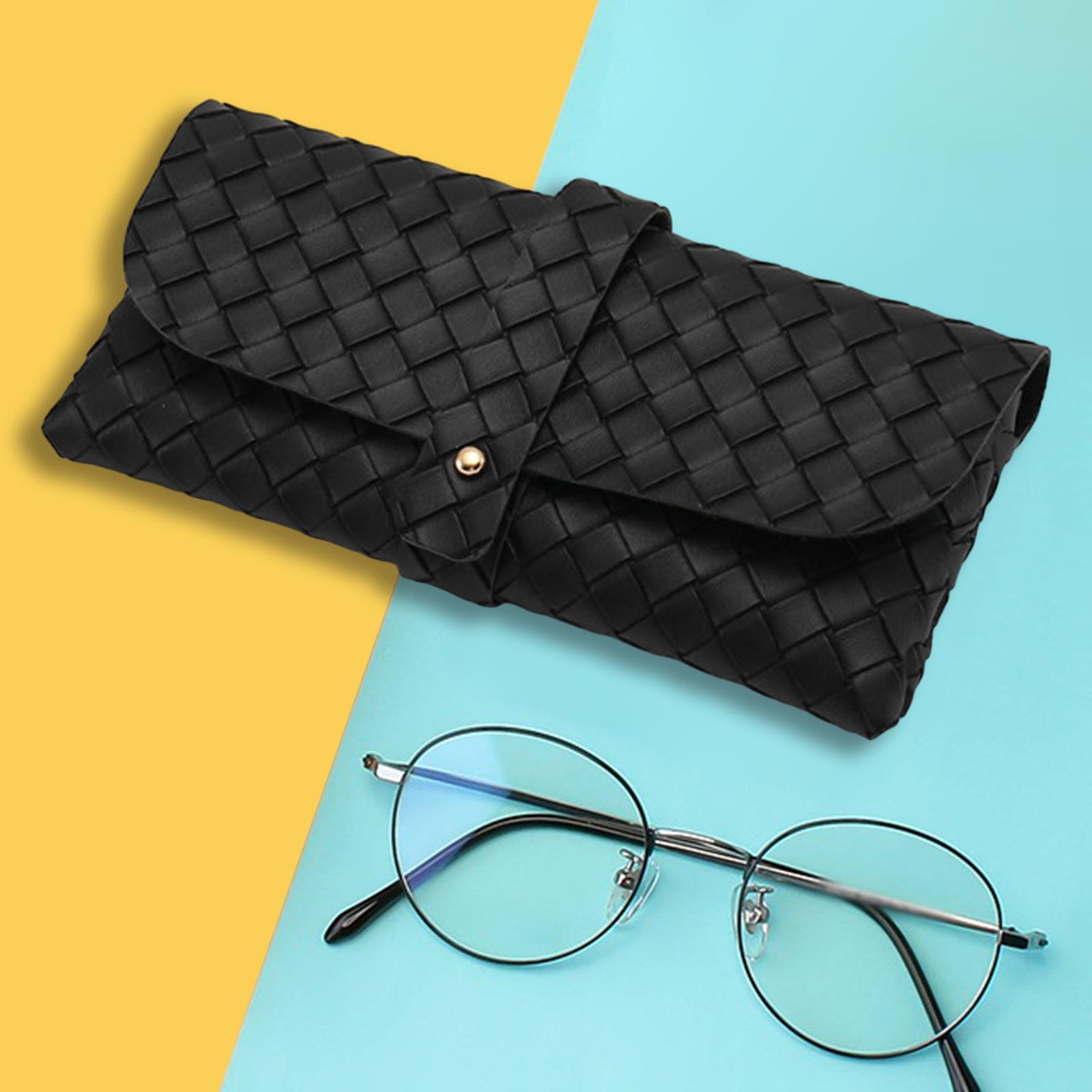 PU Leather Glasses Case Soft Storage Bag Portable Large Travel Eyeglass Case Style B