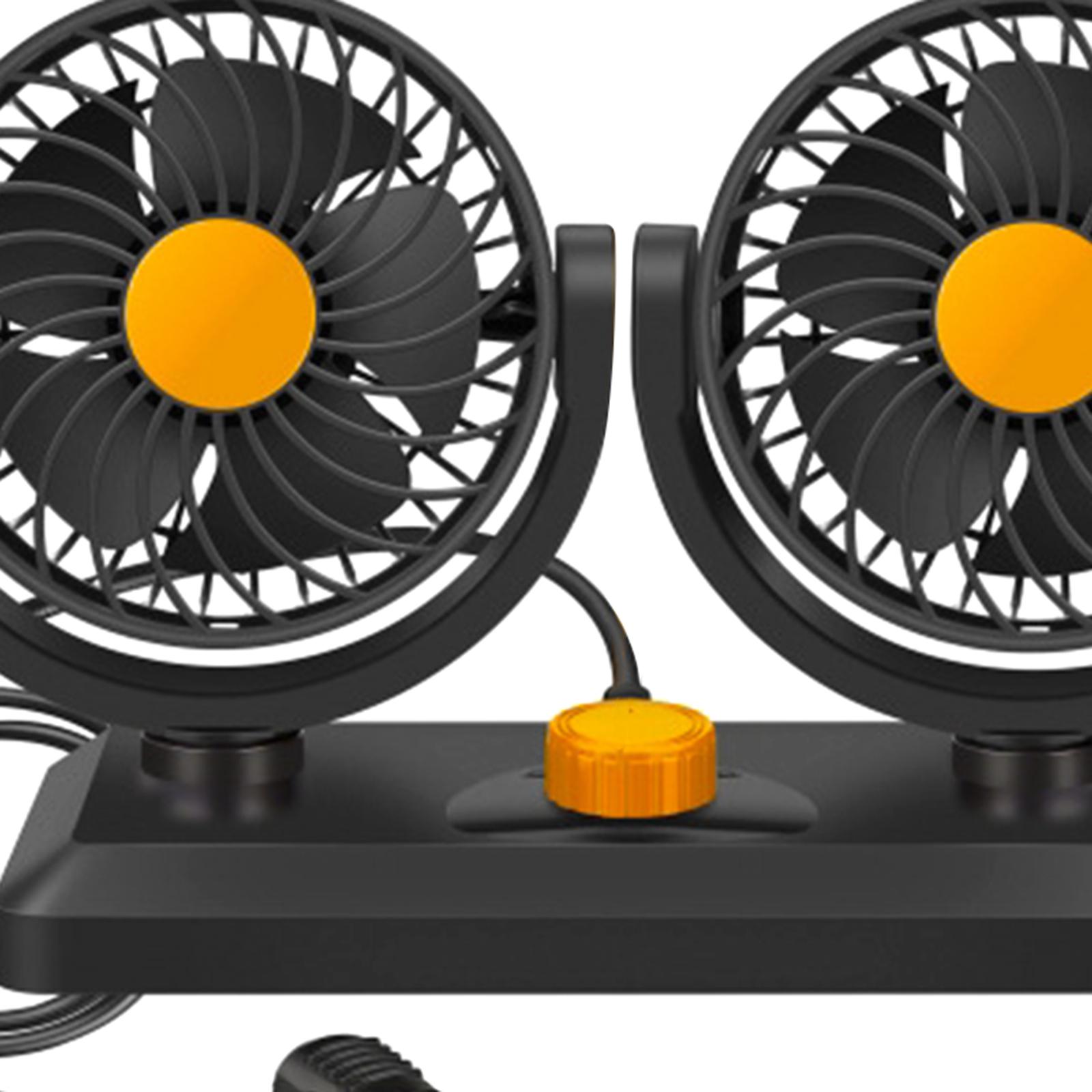 Dual Head Car Fan Durable Devices Strong Wind Fan for Dashboard RV Home 24V