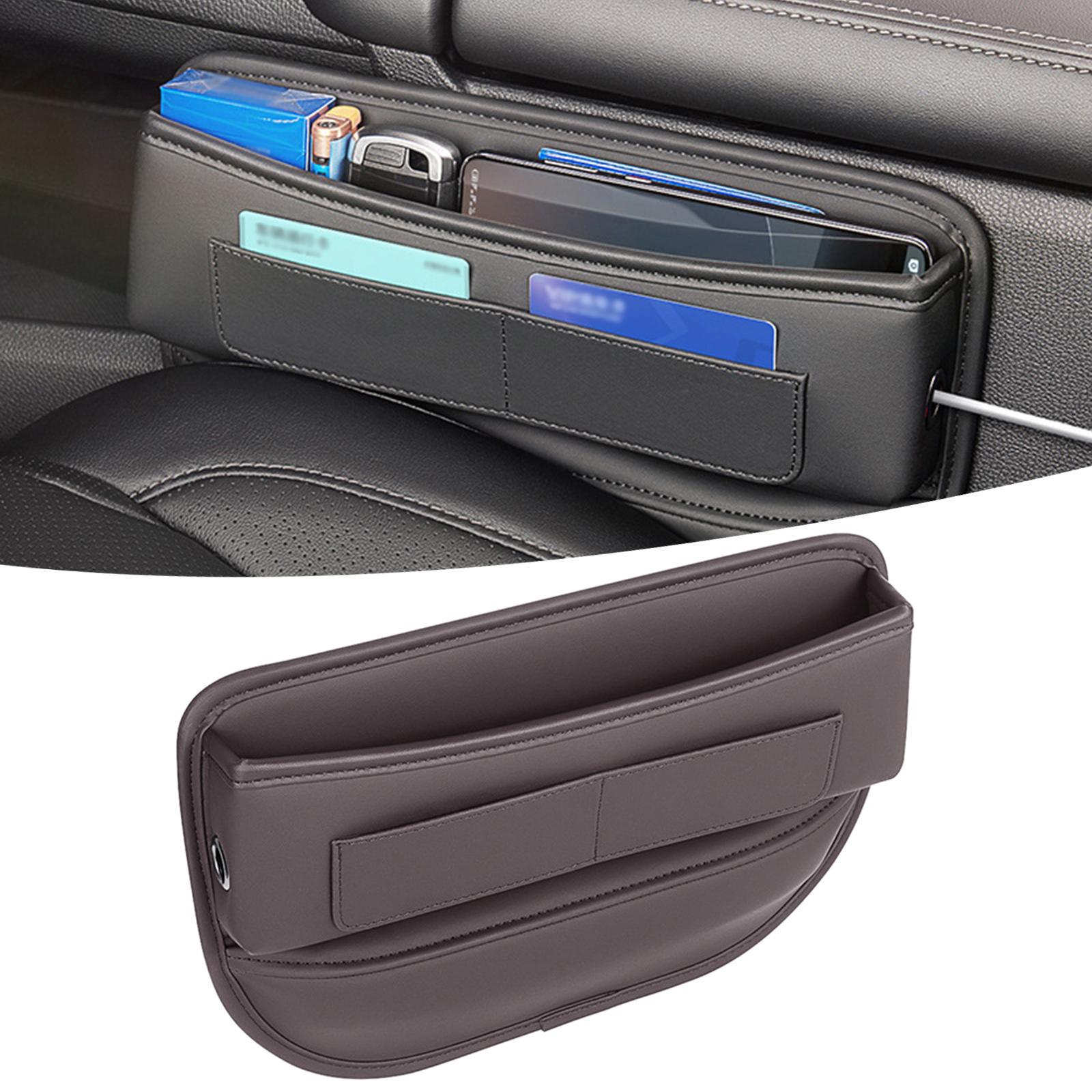 Car Seat Gap Organizer Storage Phone Holder Center Console Organizer Durable Dark Brown