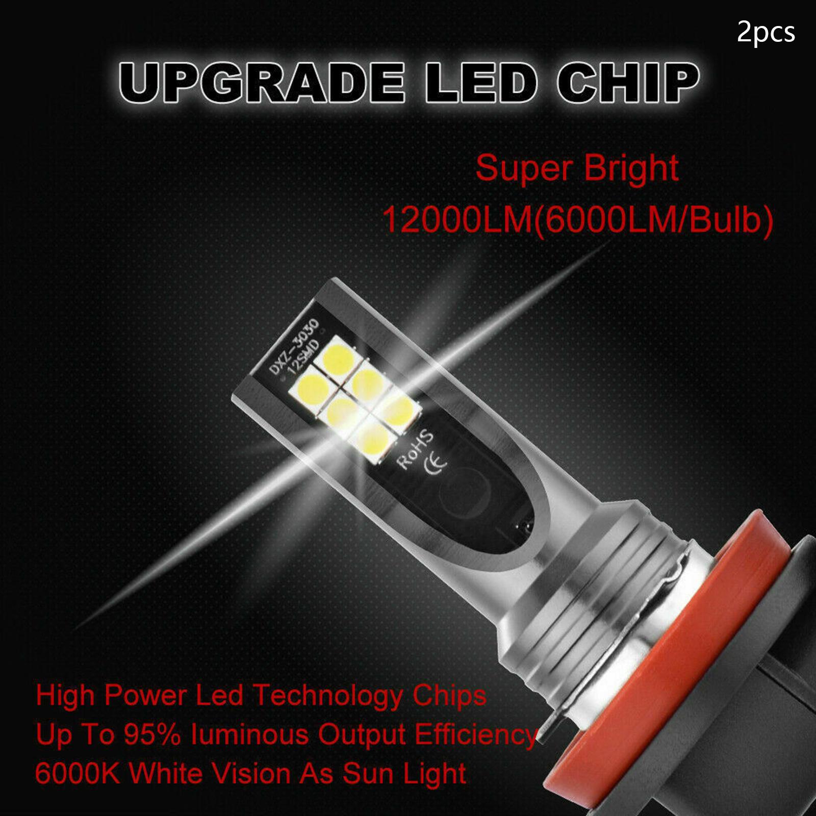 2 Pieces Car Headlight Bulbs Replacements 1200 LM Durable Car Fog Lights