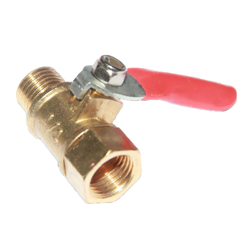 12mm 1/4’ Hose Shut-off Valve Propane Butane Gas Oil Water/Air Brass