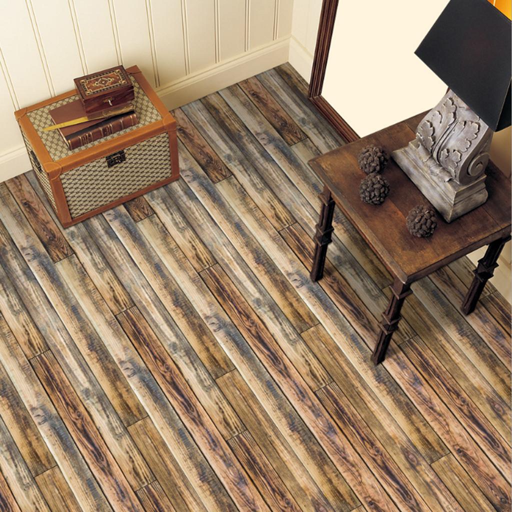 Selfadhesive Wood Grain Floor Stickers PVC Furniture Contact