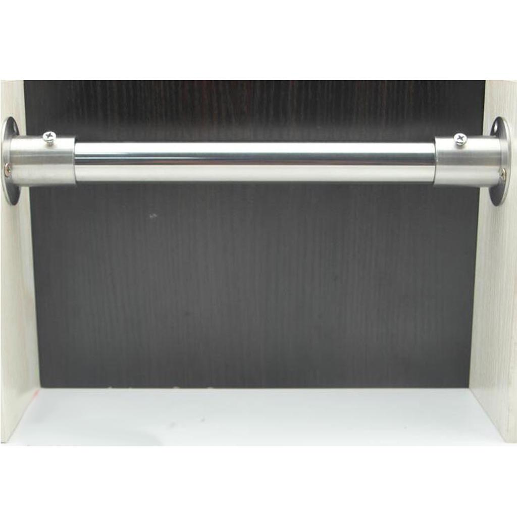 2pcs Closet Wardrobe Pipe Garment Hanging Rail Rod Ends Tube