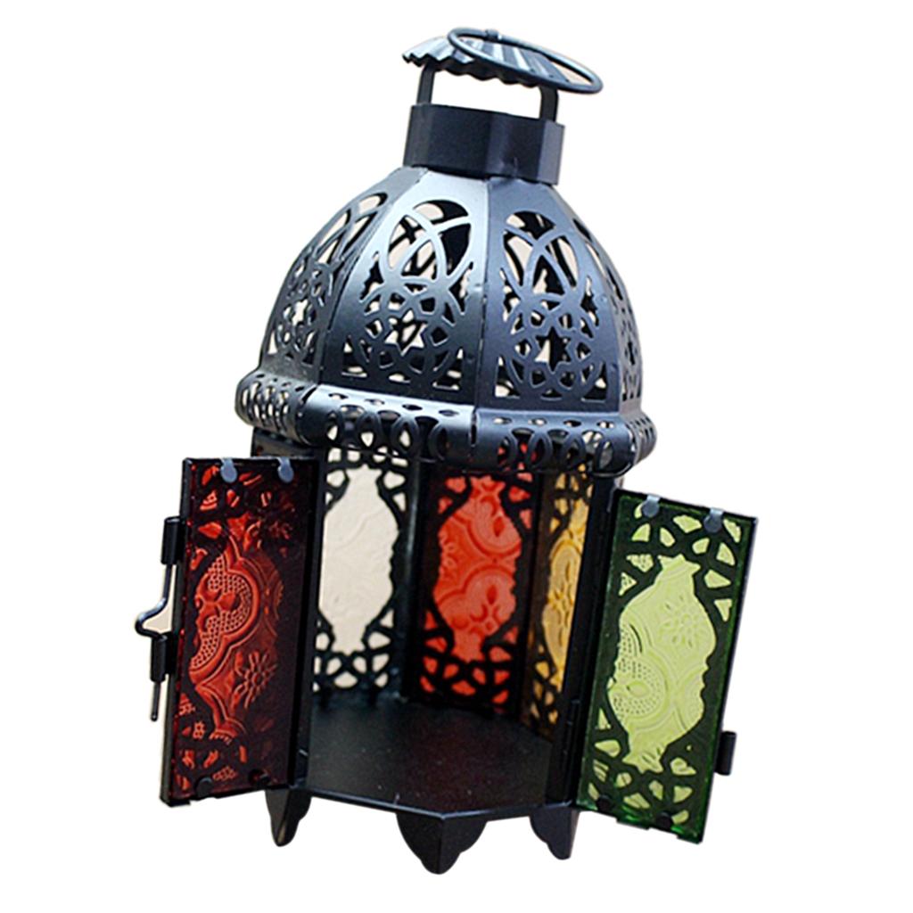Retro Moroccan Lanterns Tea Light Holders Candle Holder Home Garden Black A