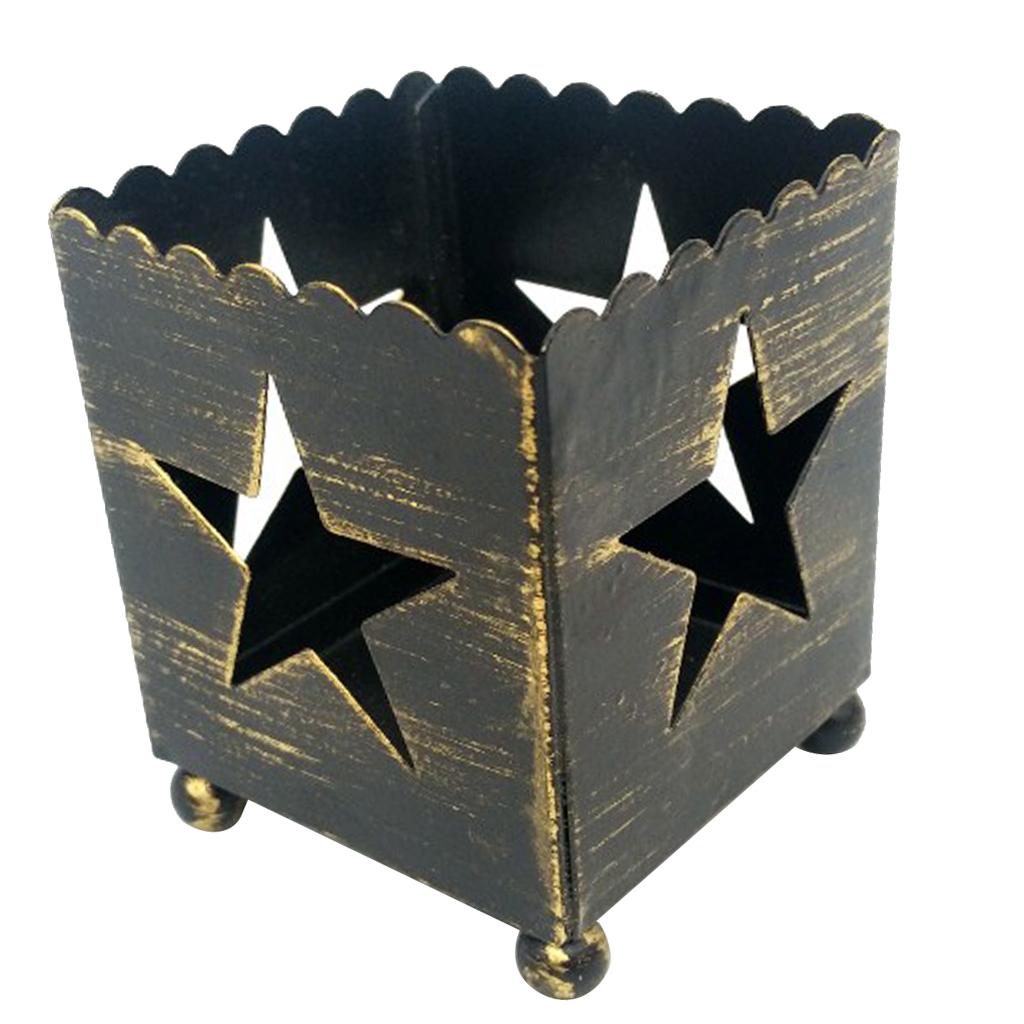 Christmas Candle Holder Iron Hollow Tree Angel Home Party Decor Star Black