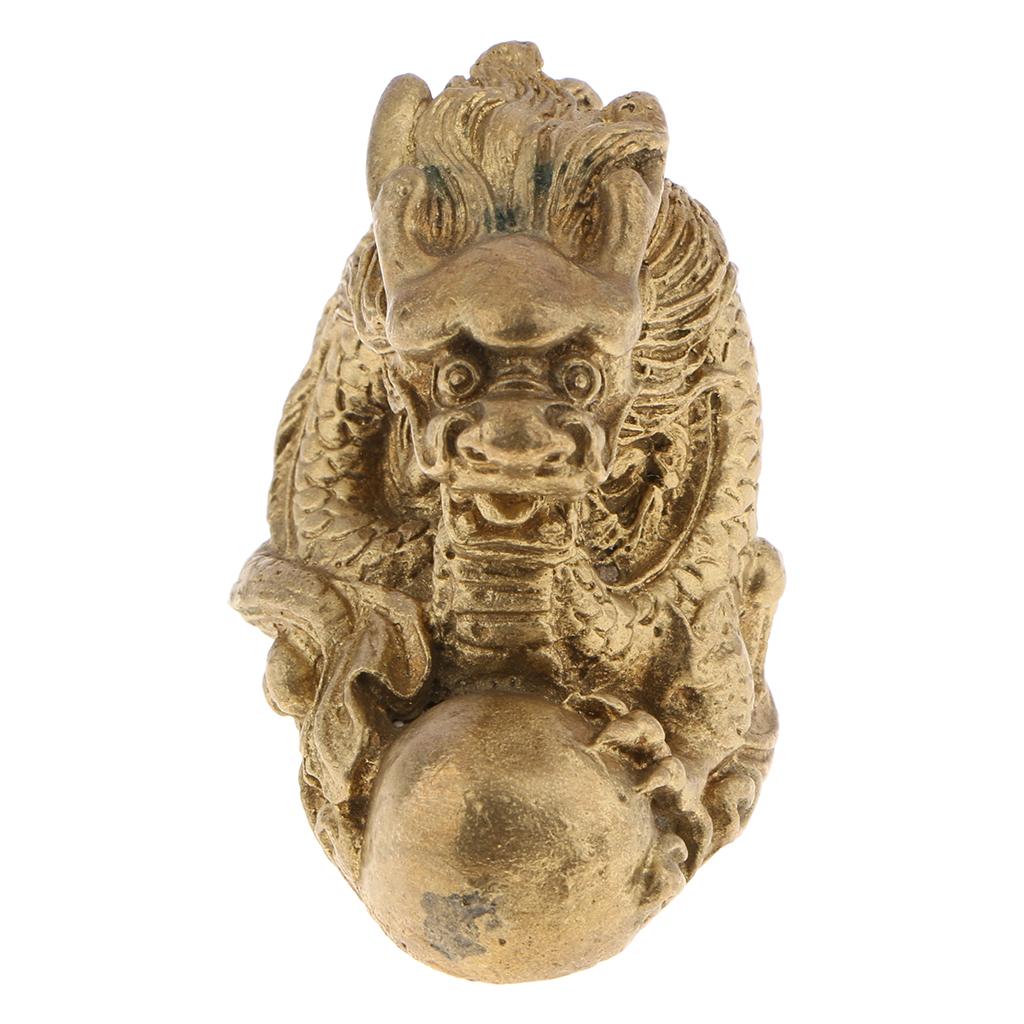 Solid Brass Chinese Zodiac Animal Figurine Ornament Lucky Statue Dragon