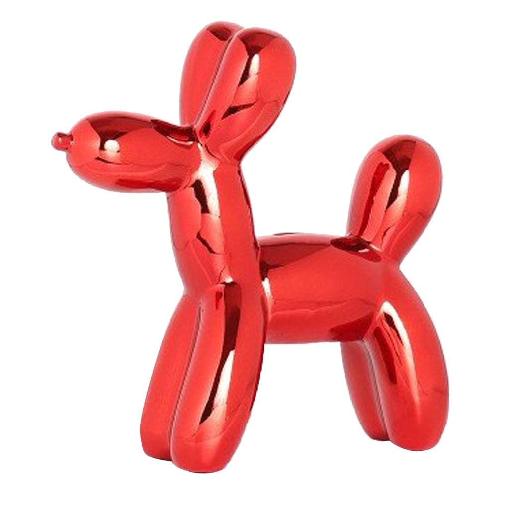 Ceramic Balloon Dog Ornament Mini Animal Figurine Novelty Gifts Red