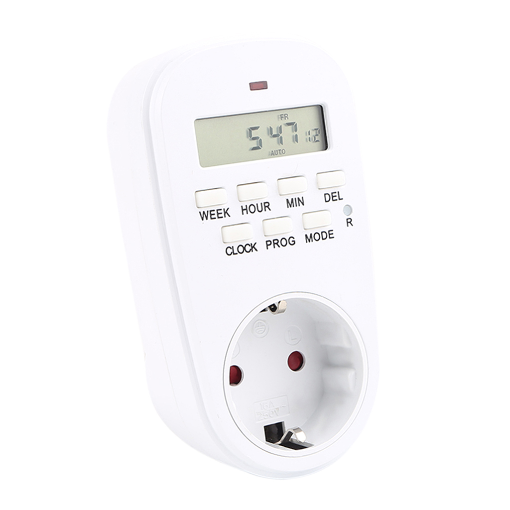 24Hour Programmable Outlet Timer Home Appliace Interval Clock Wall Plate EU a