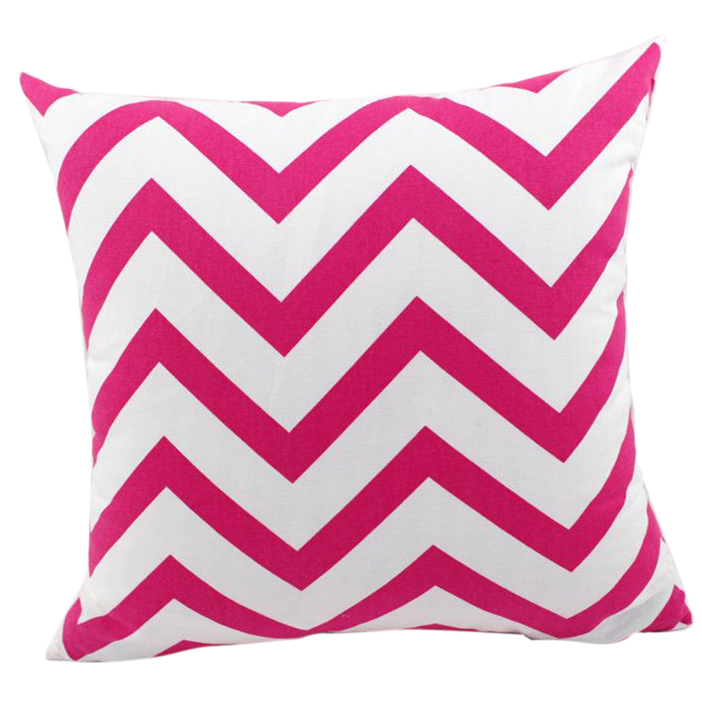 Canvas Stripe Printed Throw Pillow Cover Cushion Cover Pillowcase 50cm Pink 