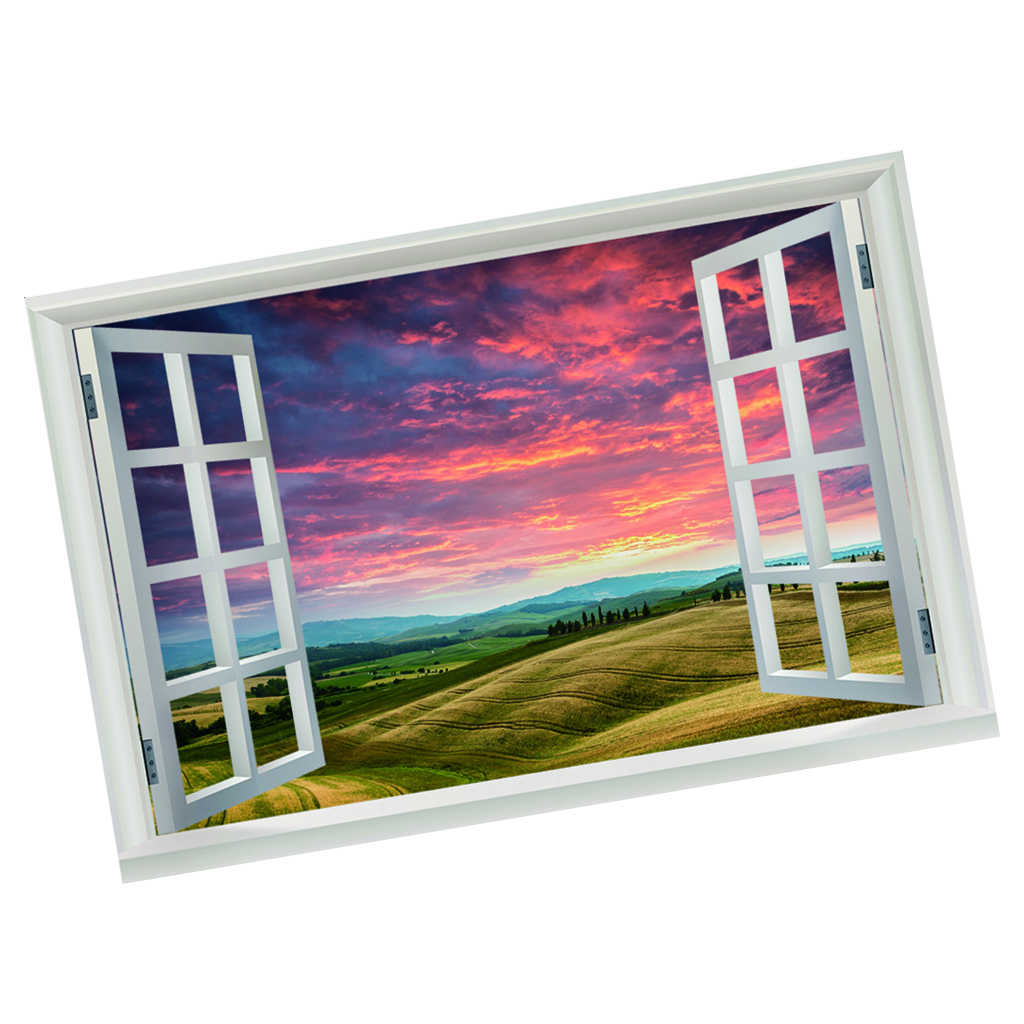 3D Window View Scenery Wall Stickers Vinyl Art Mural Decal Home Room Decor M