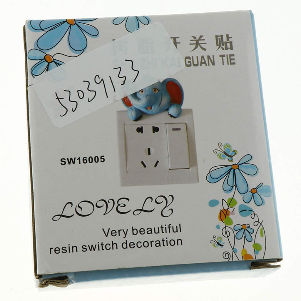 3D Creative Cute Resin Light Switch Cover Sticker Socket Protection Elephant
